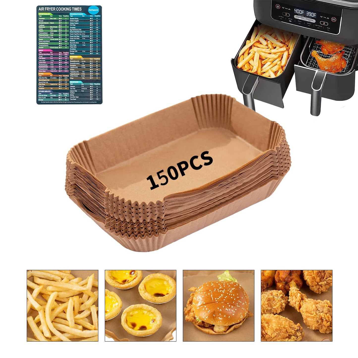 300PCS Air Fryer Liners disposable for Ninja Crispi,Air Fryer Accessories for Ninja Crispi 4-in-1 Portable Glass Cooking System,Suitable for Ninja Crispi Containers