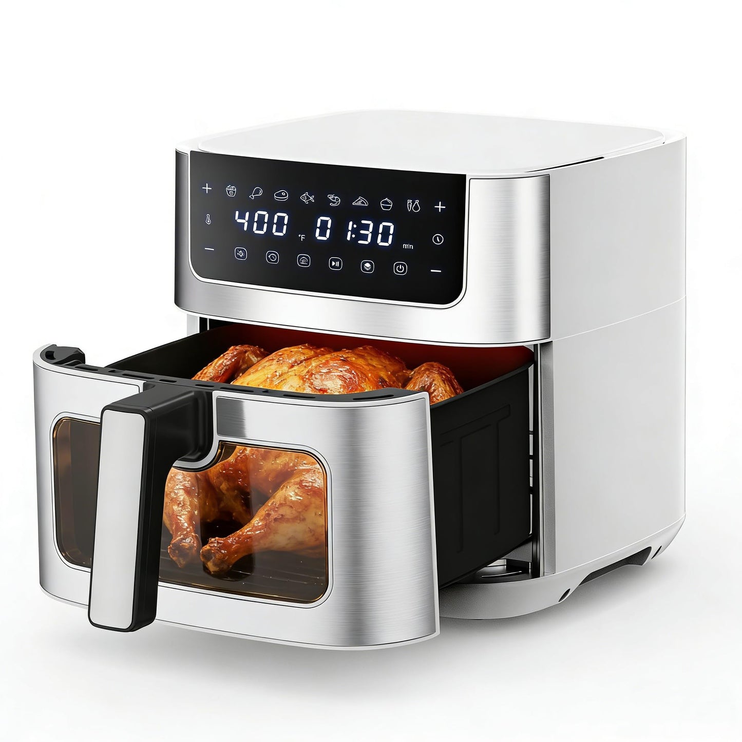 HealSmart 10-in-1 Glass Air Fryer, 4.7QT Non-Toxic Healthy Air Fryer with Rapid Air Crisping Technology, Versatile Functions for Bake, Roast, Dehydrate & Reheat, Nonstick & Dishwasher Safe Design
