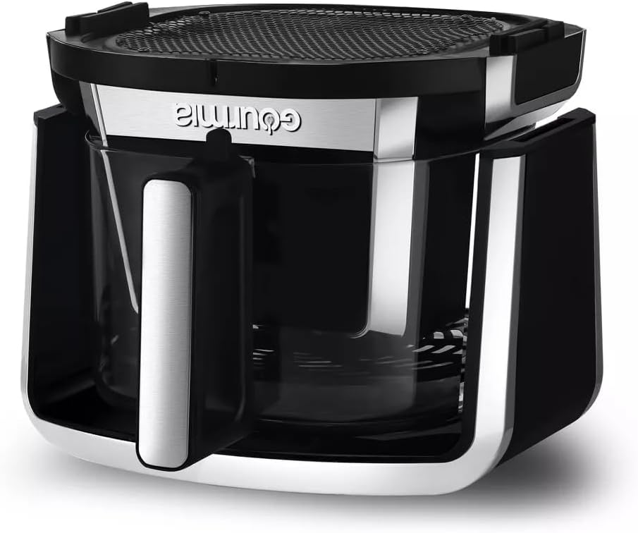7-QT Fry ‘N Fold Digital Air Fryer - Compact, Foldable Design for Easy Storage, FryForce 360° Technology, 10 One-Touch Presets, EZ-View Glass Basket, Preheat & Turn Food Reminder