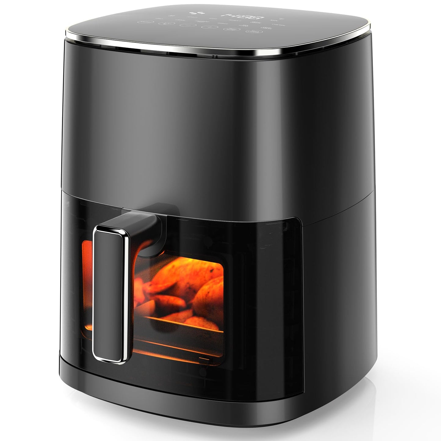 OLIXIS 4.7Qt Glass Air Fryer, Non Toxic Air Fryer with 10 Preset Cook Modes, 395°F Rapid Air Crispy Technology, Roast Bake Dehydrate Reheat, Nonstick & Easy-Clean Basket, 1300W