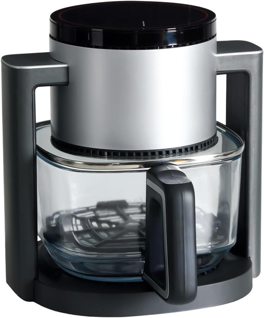 NEWBULIG 4.7Qt Glass Air Fryer, 10 in 1 Air Fryers with Timer, 105 to 395°F Wider Temperature, 360° Visibility, Dishwasher Safe, Roast Bake Dehydrate Reheat, Nonstick & Easy-Clean Basket, 1300W