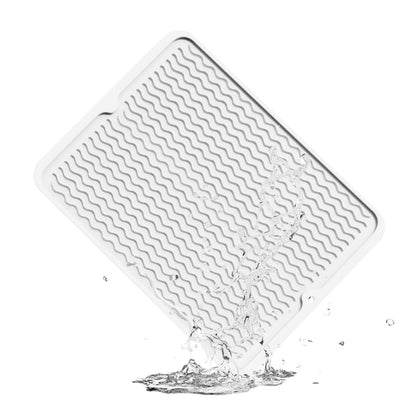 ZLR Silicone Dish Drying Mat & Heat Resistant Trivet (12" x 16") - Waterproof Counter Protector for Air Fryer, Coffee Maker - Non-Slip, BPA Free Kitchen Pad, Easy Clean Dishwasher Safe (Green)