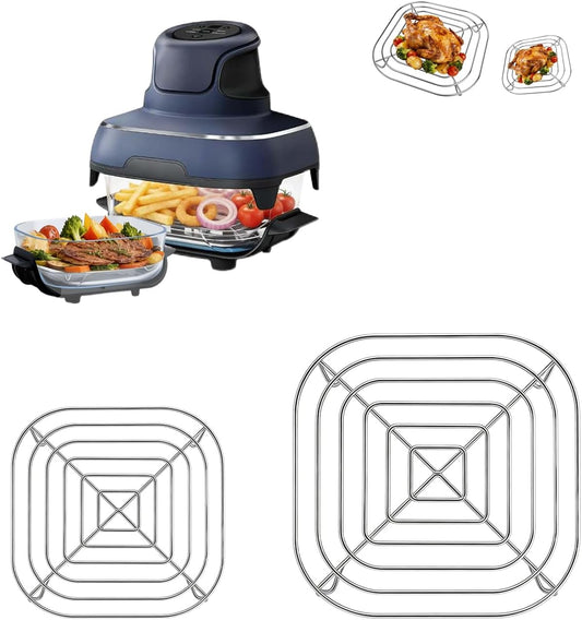 2pcs Crisper Rack for Ninja Crispi Air Fryer Fit for FN101 Ninja Crispi Accessories Air Fryer Replacement Parts AS101 Food Grade Stainless Steel