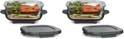 Ninja 4-QT CleanCrisp™ Glassware Container with Storage lid, Compatible with Ninja Crispi Portable Cooking System, Microwave, Freezer & Dishwasher Safe, PFAS & PTFE Free Glass, XSKSFN4QT
