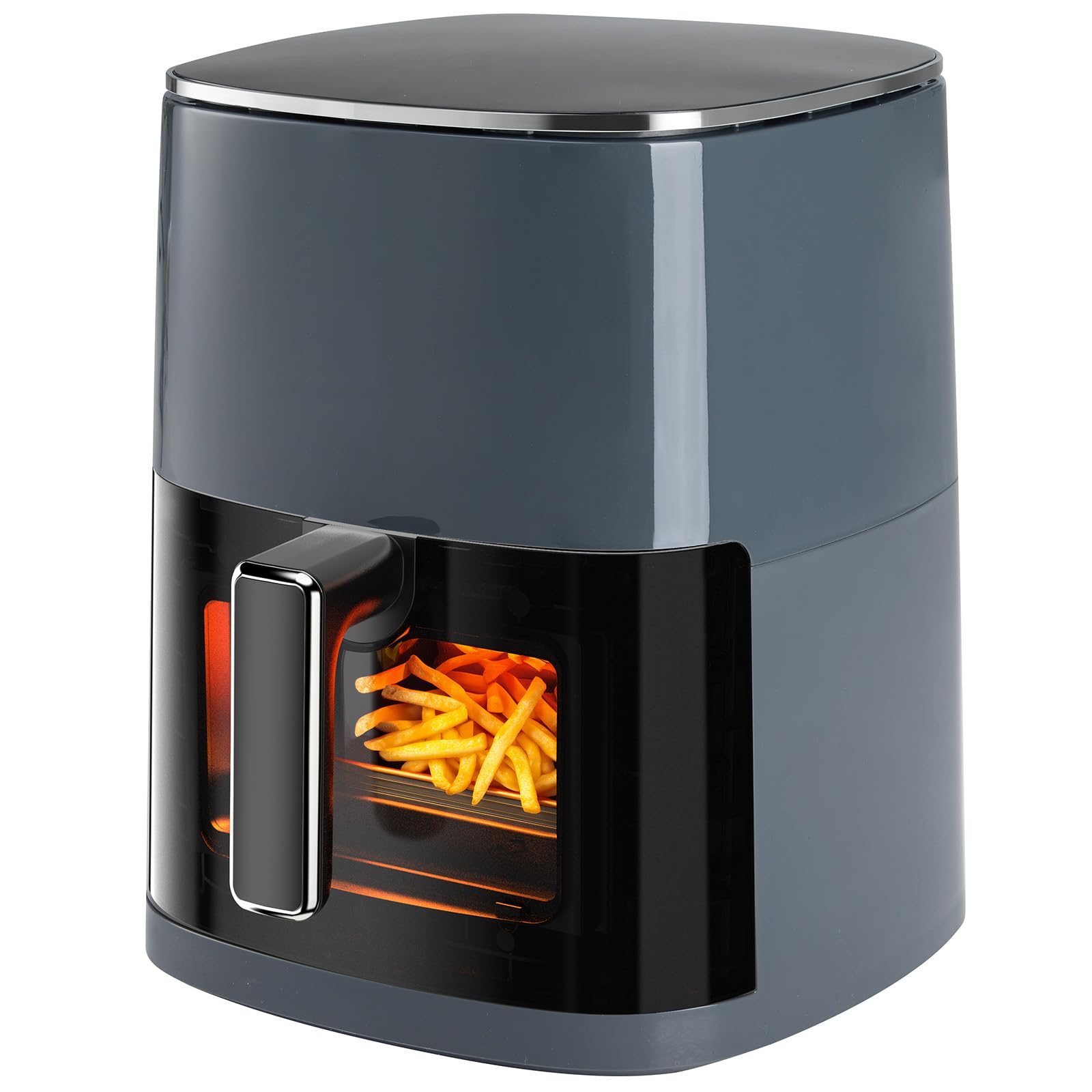 OLIXIS 4.7Qt Glass Air Fryer, Non Toxic Air Fryer with 10 Preset Cook Modes, 395°F Rapid Air Crispy Technology, Roast Bake Dehydrate Reheat, Nonstick & Easy-Clean Basket, 1300W