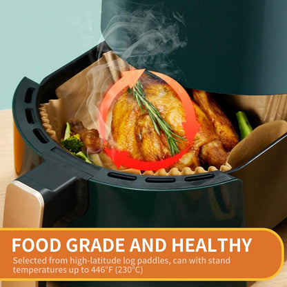 Air Fryer Liners Disposable Paper,100Pcs Parchment Paper Liners,Non Stick Airfryer Paper Liners,Food Grade Air Fryer Accessories WaterProof OilProof for Microwave Oven Steamer 7.9inch Square