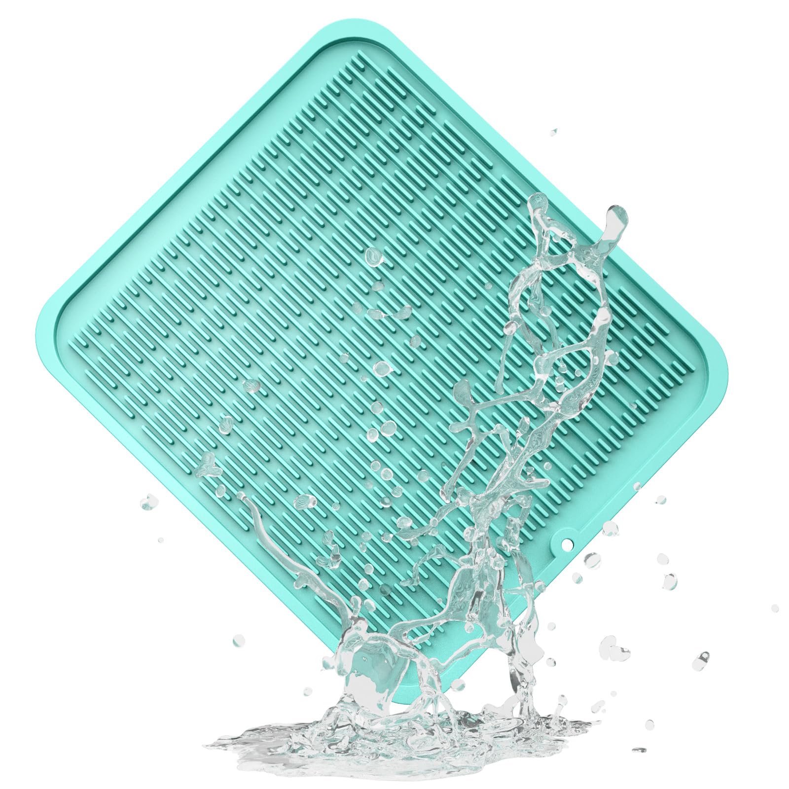 ZLR Silicone Dish Drying Mat & Heat Resistant Trivet (12" x 16") - Waterproof Counter Protector for Air Fryer, Coffee Maker - Non-Slip, BPA Free Kitchen Pad, Easy Clean Dishwasher Safe (Green)