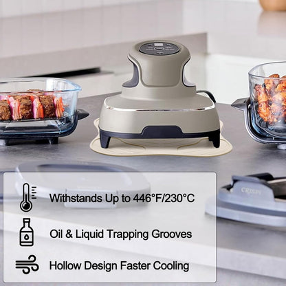 Air Fryer Trivets Silicone for Ninja Crispi, Hot Pads for Ninja Crispi Airfryer Accessories, Versatile Kitchen Countertop Potholders Suitable for Fondue Mats and Spoon Rests