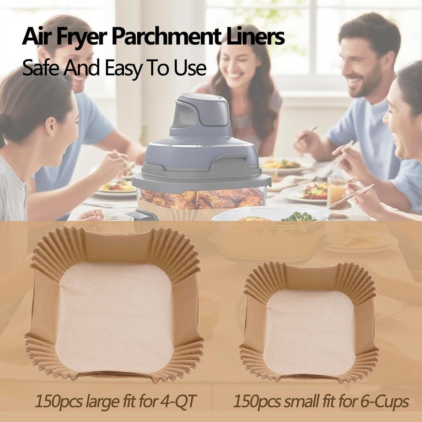 300PCS Air Fryer Liners disposable for Ninja Crispi,Air Fryer Accessories for Ninja Crispi 4-in-1 Portable Glass Cooking System,Suitable for Ninja Crispi Containers