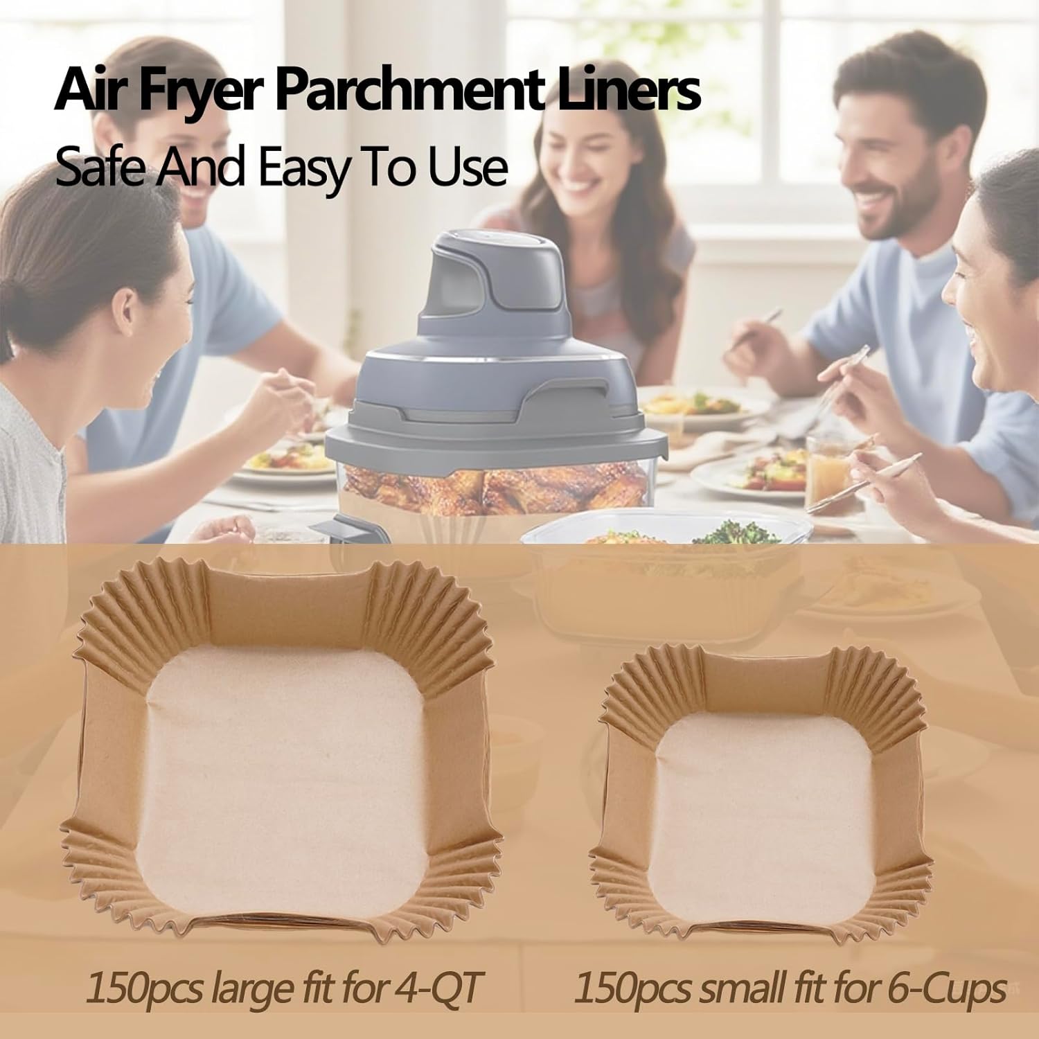 300PCS Air Fryer Liners disposable for Ninja Crispi,Air Fryer Accessories for Ninja Crispi 4-in-1 Portable Glass Cooking System,Suitable for Ninja Crispi Containers