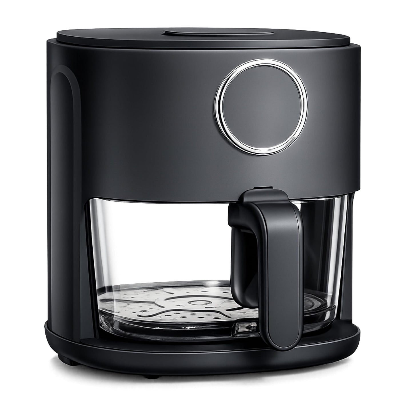 COOK WITH COLOR Colorful 1200W 4Qt Air Fryer: Glass Basket, Dishwasher Safe, 60min Timer, 6 Presets, Temp Control 175F-400F, 4 QT, Slate Blue