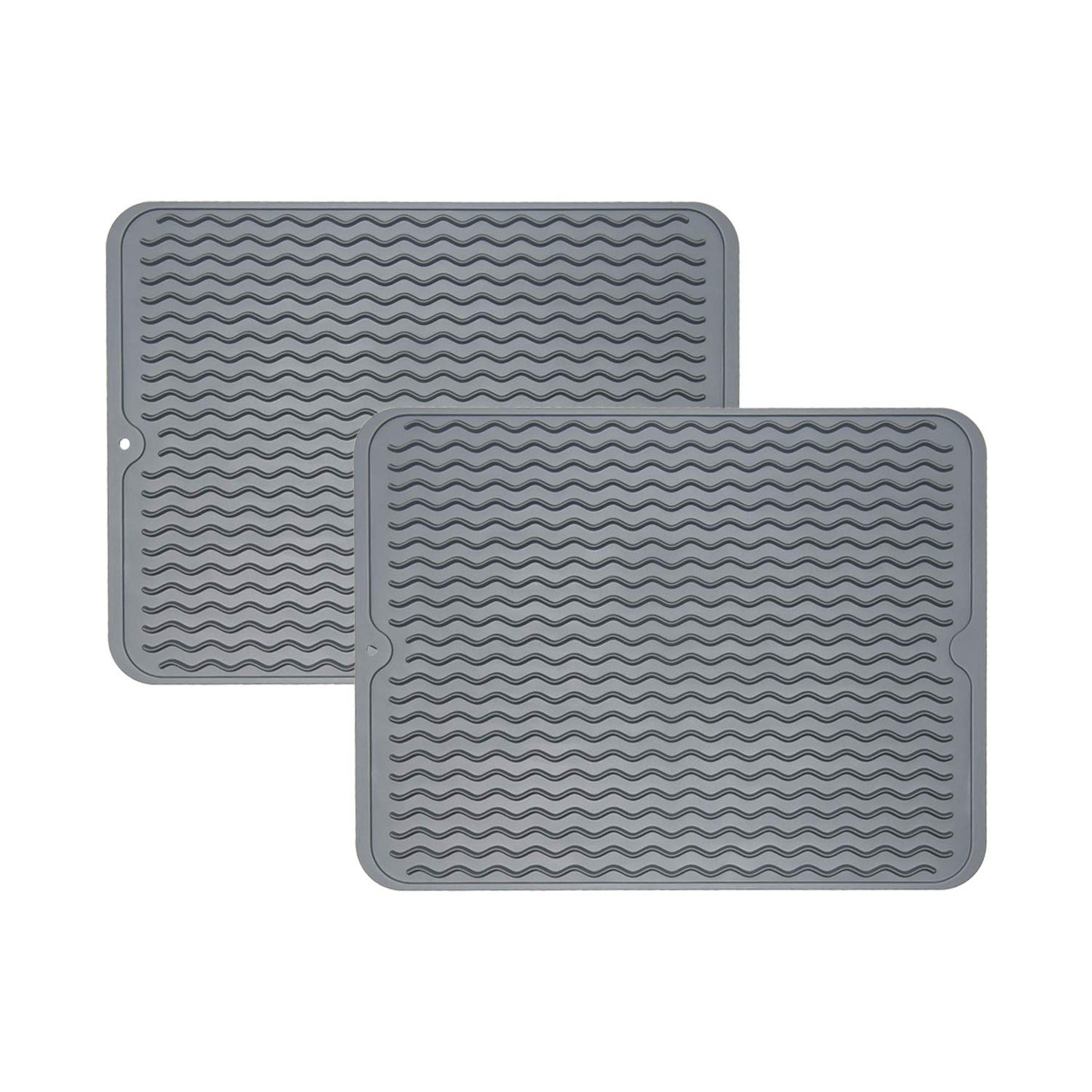 ZLR Silicone Dish Drying Mat & Heat Resistant Trivet (12" x 16") - Waterproof Counter Protector for Air Fryer, Coffee Maker - Non-Slip, BPA Free Kitchen Pad, Easy Clean Dishwasher Safe (Green)