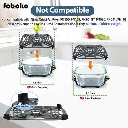 Silicone Bumper for Ninja Crispi Air Fryer FN101, Ninja Crispi accessories, Ninja Crispi Replacement Parts, Food Grade, Black.