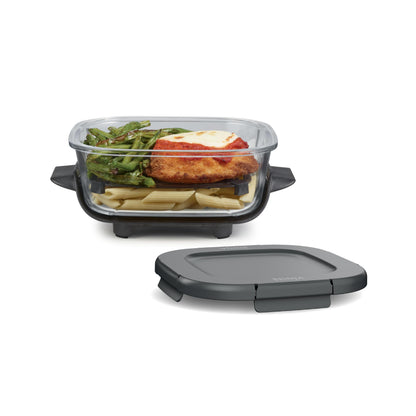 Ninja 4-QT CleanCrisp™ Glassware Container with Storage lid, Compatible with Ninja Crispi Portable Cooking System, Microwave, Freezer & Dishwasher Safe, PFAS & PTFE Free Glass, XSKSFN4QT