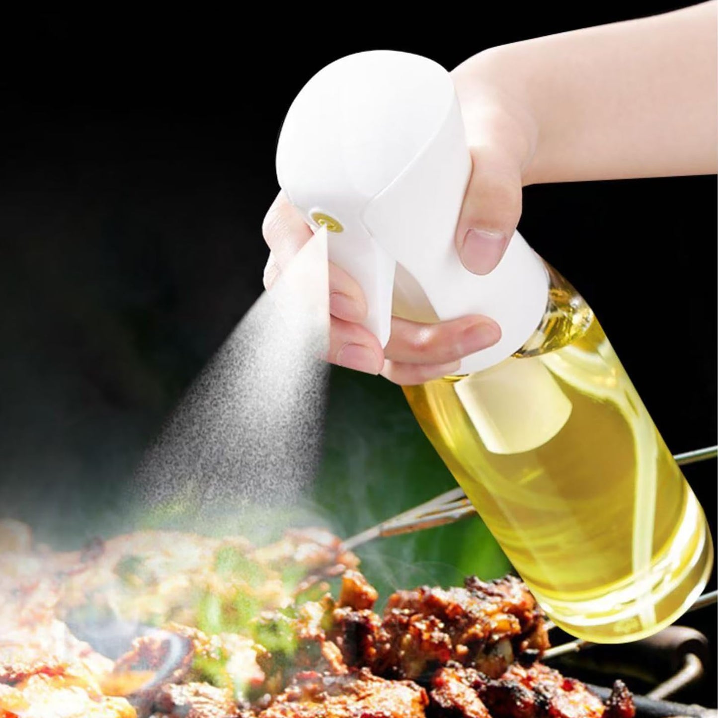 Oil Sprayer for Cooking- 200ml Glass Olive Oil Sprayer Mister, Olive Oil Spray Bottle, Kitchen Gadgets Accessories for Air Fryer, Canola Oil Spritzer, Widely Used for Salad Making, Baking, Frying,BBQ