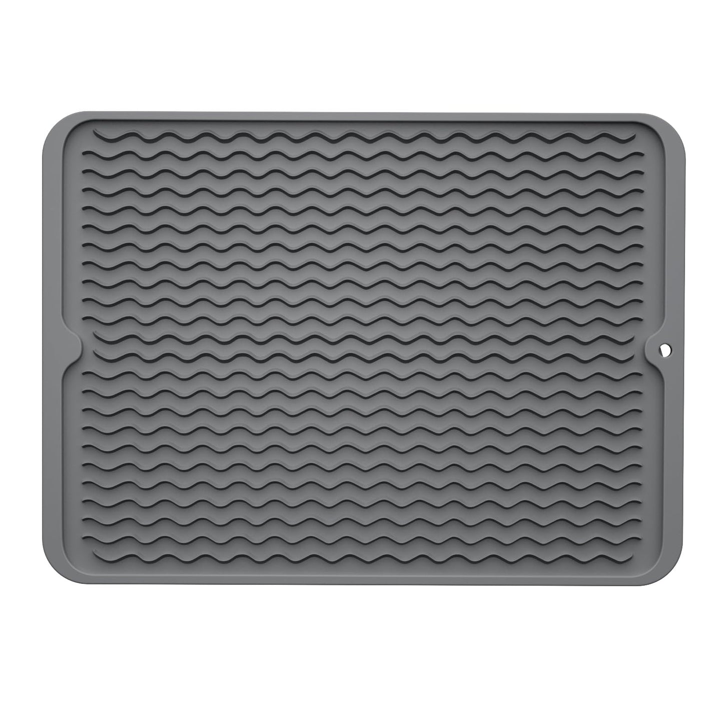 ZLR Silicone Dish Drying Mat & Heat Resistant Trivet (12" x 16") - Waterproof Counter Protector for Air Fryer, Coffee Maker - Non-Slip, BPA Free Kitchen Pad, Easy Clean Dishwasher Safe (Green)