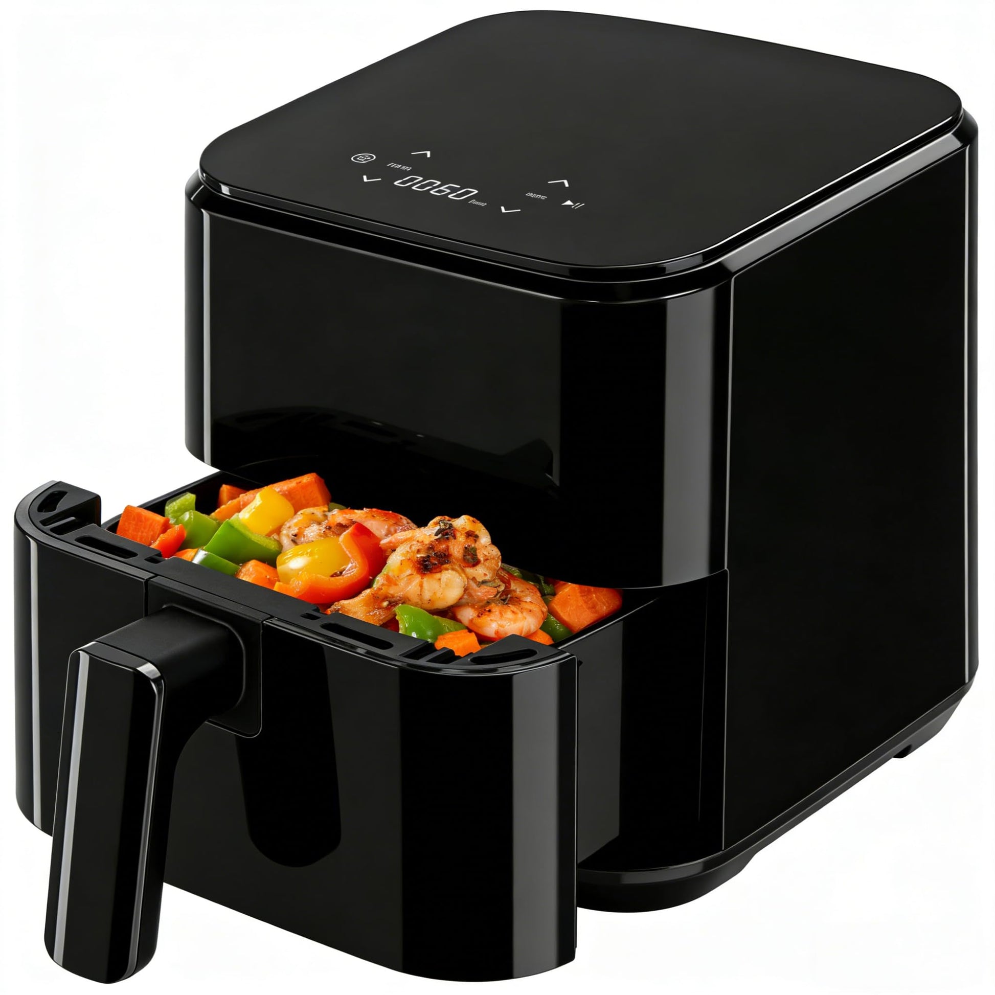 HealSmart 10-in-1 Glass Air Fryer, 4.7QT Non-Toxic Healthy Air Fryer with Rapid Air Crisping Technology, Versatile Functions for Bake, Roast, Dehydrate & Reheat, Nonstick & Dishwasher Safe Design