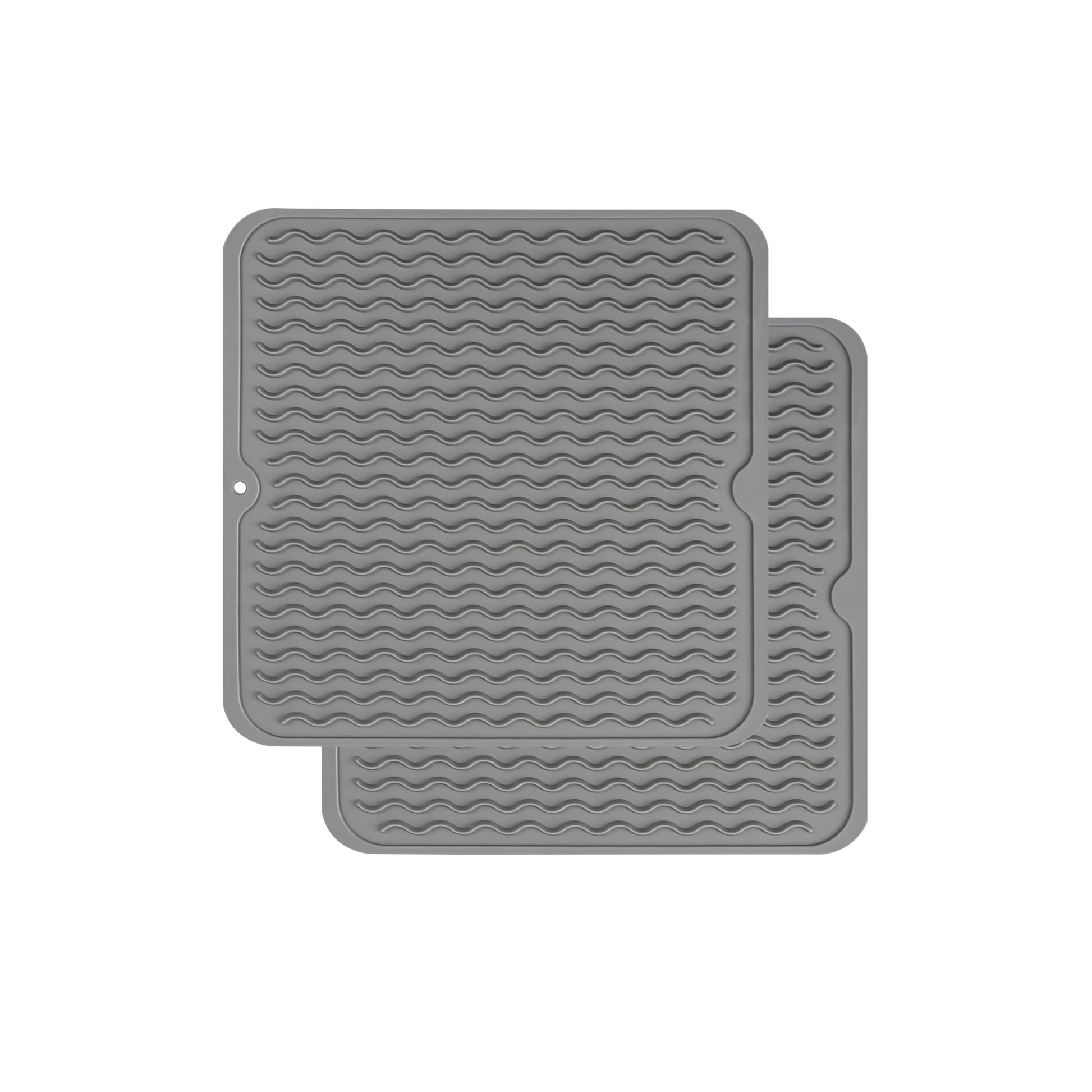 ZLR Silicone Dish Drying Mat & Heat Resistant Trivet (12" x 16") - Waterproof Counter Protector for Air Fryer, Coffee Maker - Non-Slip, BPA Free Kitchen Pad, Easy Clean Dishwasher Safe (Green)