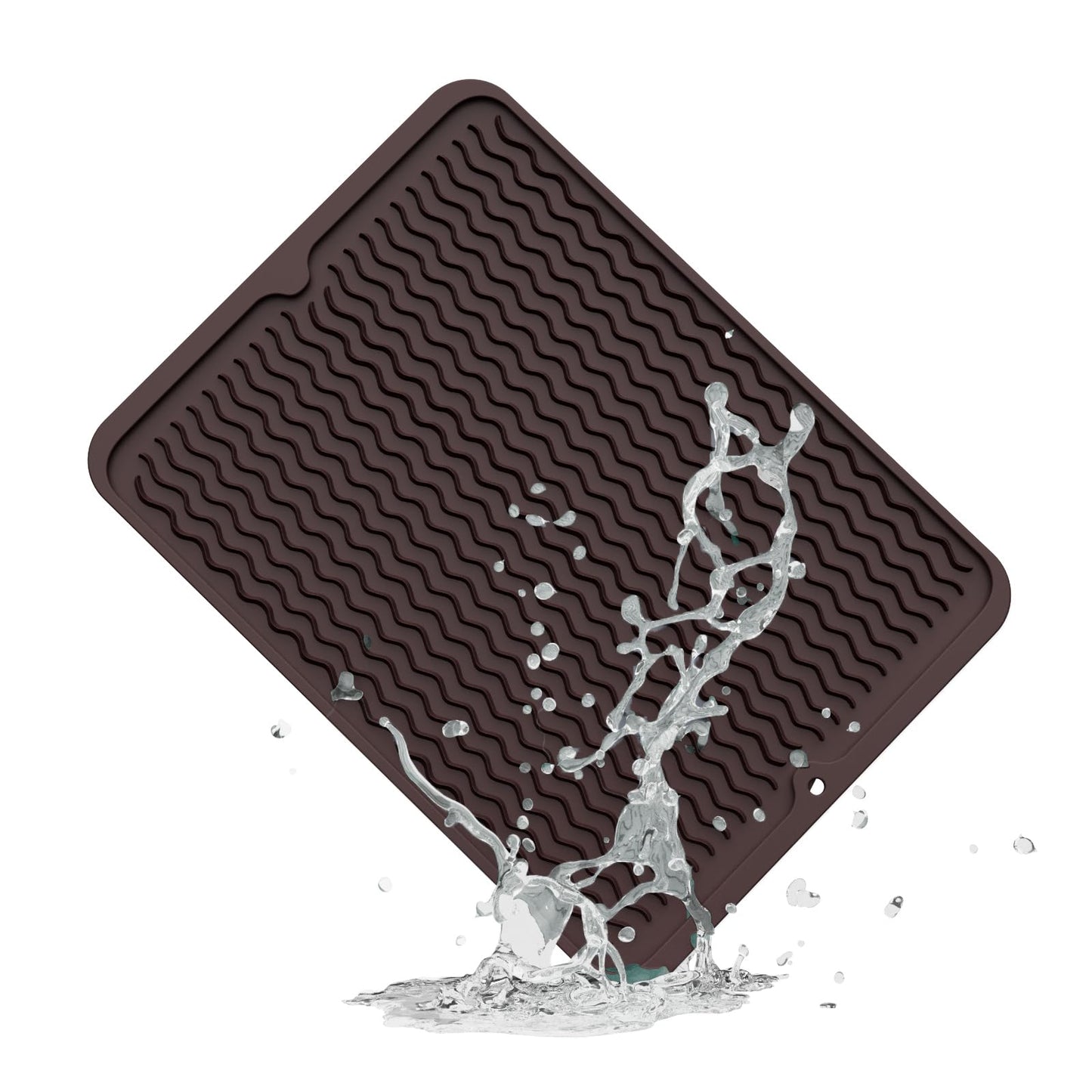 ZLR Silicone Dish Drying Mat & Heat Resistant Trivet (12" x 16") - Waterproof Counter Protector for Air Fryer, Coffee Maker - Non-Slip, BPA Free Kitchen Pad, Easy Clean Dishwasher Safe (Green)
