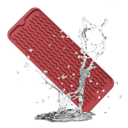 ZLR Silicone Dish Drying Mat & Heat Resistant Trivet (12" x 16") - Waterproof Counter Protector for Air Fryer, Coffee Maker - Non-Slip, BPA Free Kitchen Pad, Easy Clean Dishwasher Safe (Green)