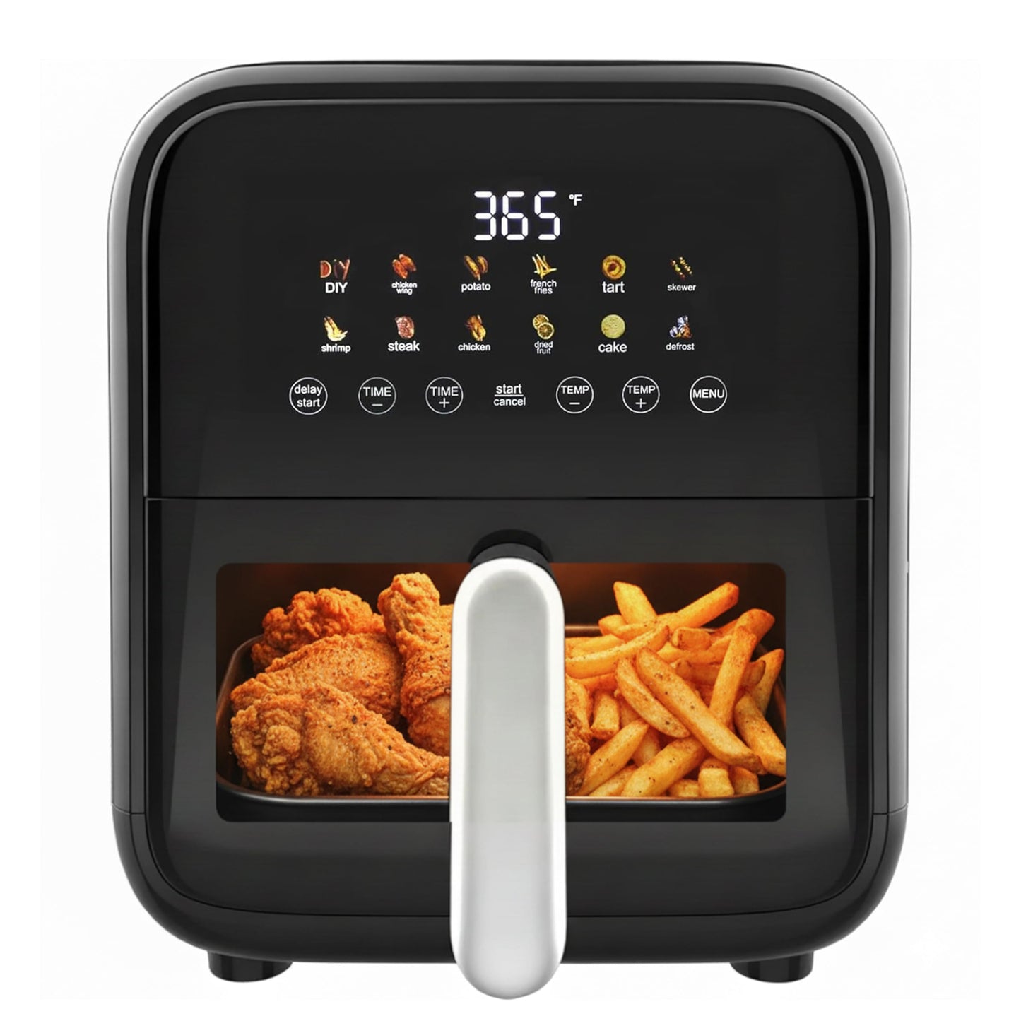 HealSmart 10-in-1 Glass Air Fryer, 4.7QT Non-Toxic Healthy Air Fryer with Rapid Air Crisping Technology, Versatile Functions for Bake, Roast, Dehydrate & Reheat, Nonstick & Dishwasher Safe Design