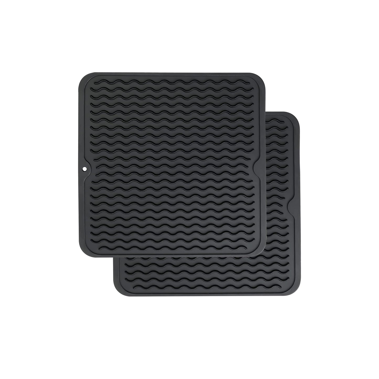 ZLR Silicone Dish Drying Mat & Heat Resistant Trivet (12" x 16") - Waterproof Counter Protector for Air Fryer, Coffee Maker - Non-Slip, BPA Free Kitchen Pad, Easy Clean Dishwasher Safe (Green)