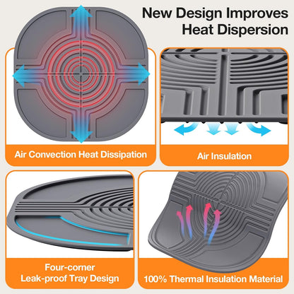 Air Fryer Trivets Silicone Mat for Ninja Crispi-Ninja Crispi accessories for Portable Glass Air Fryer Cooking System Holder, Multipurpose Hot Pads Compatible Hot Dishes,Pot,Bowl,Teapot,Hot Pot Holder