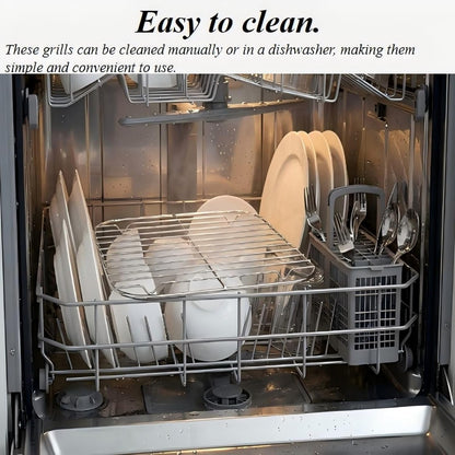 2PCS Crisper Racks Compatible with Ninja Crispi Air Fryer AS101/FN090/FN091/FN100/FN101/FN103 2.5QT, 4QT & 6-CUP Glass, Food Grade 18/8 Stainless Steel, Dishwasher Safe, Silver