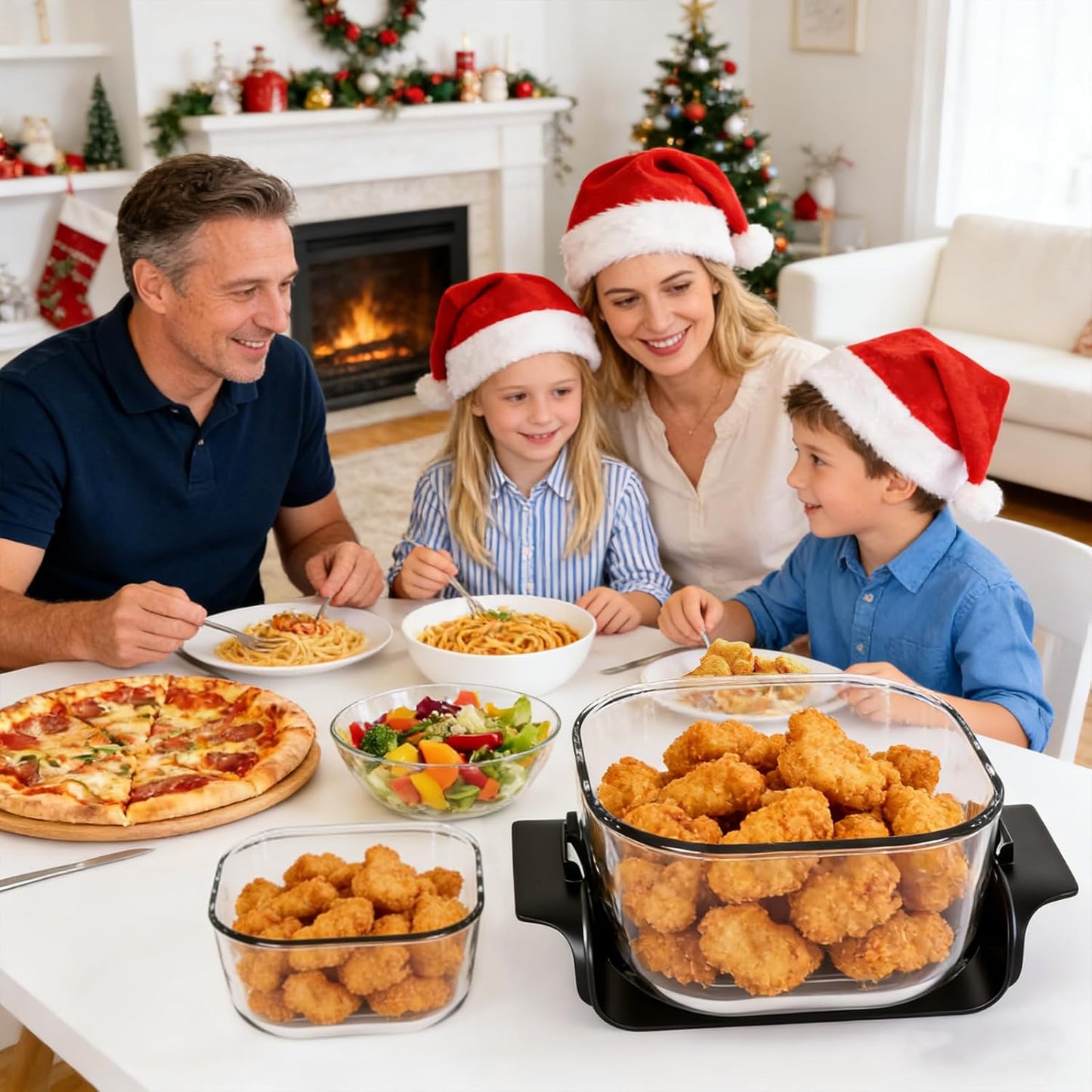 4.4QT Glass Air Fryer Non-Toxic, 4 Presets & Manual Control, 180-400℉ Precise Heat Smart Air Fryer Oven, Auto-Pause & Resume, Microwave & Dishwasher Safe Dual Glass Container