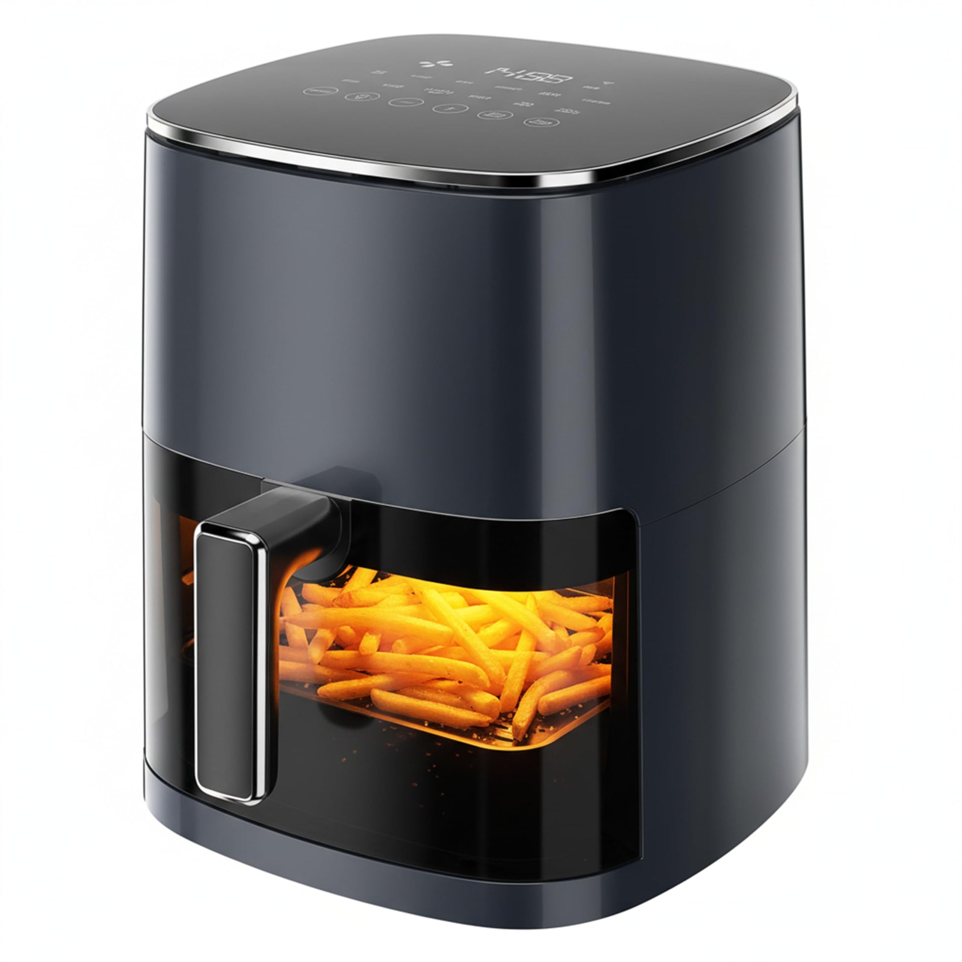 HealSmart 10-in-1 Glass Air Fryer, 4.7QT Non-Toxic Healthy Air Fryer with Rapid Air Crisping Technology, Versatile Functions for Bake, Roast, Dehydrate & Reheat, Nonstick & Dishwasher Safe Design