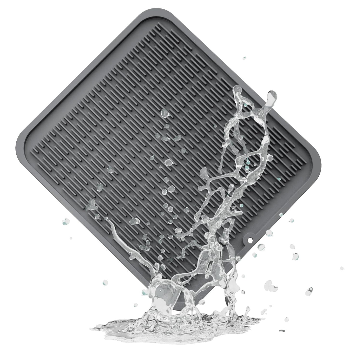 ZLR Silicone Dish Drying Mat & Heat Resistant Trivet (12" x 16") - Waterproof Counter Protector for Air Fryer, Coffee Maker - Non-Slip, BPA Free Kitchen Pad, Easy Clean Dishwasher Safe (Green)
