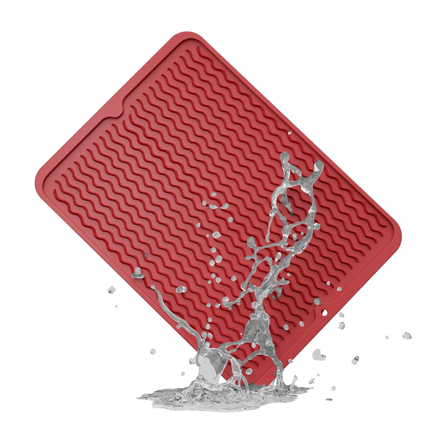 ZLR Silicone Dish Drying Mat & Heat Resistant Trivet (12" x 16") - Waterproof Counter Protector for Air Fryer, Coffee Maker - Non-Slip, BPA Free Kitchen Pad, Easy Clean Dishwasher Safe (Green)