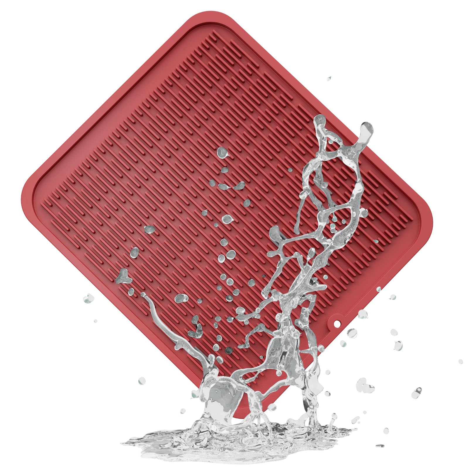 ZLR Silicone Dish Drying Mat & Heat Resistant Trivet (12" x 16") - Waterproof Counter Protector for Air Fryer, Coffee Maker - Non-Slip, BPA Free Kitchen Pad, Easy Clean Dishwasher Safe (Green)