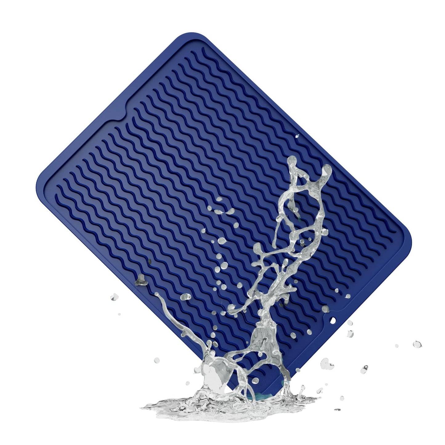 ZLR Silicone Dish Drying Mat & Heat Resistant Trivet (12" x 16") - Waterproof Counter Protector for Air Fryer, Coffee Maker - Non-Slip, BPA Free Kitchen Pad, Easy Clean Dishwasher Safe (Green)