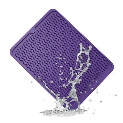 ZLR Silicone Dish Drying Mat & Heat Resistant Trivet (12" x 16") - Waterproof Counter Protector for Air Fryer, Coffee Maker - Non-Slip, BPA Free Kitchen Pad, Easy Clean Dishwasher Safe (Green)
