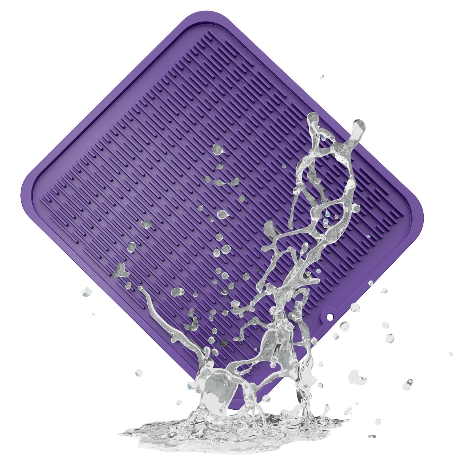 ZLR Silicone Dish Drying Mat & Heat Resistant Trivet (12" x 16") - Waterproof Counter Protector for Air Fryer, Coffee Maker - Non-Slip, BPA Free Kitchen Pad, Easy Clean Dishwasher Safe (Green)