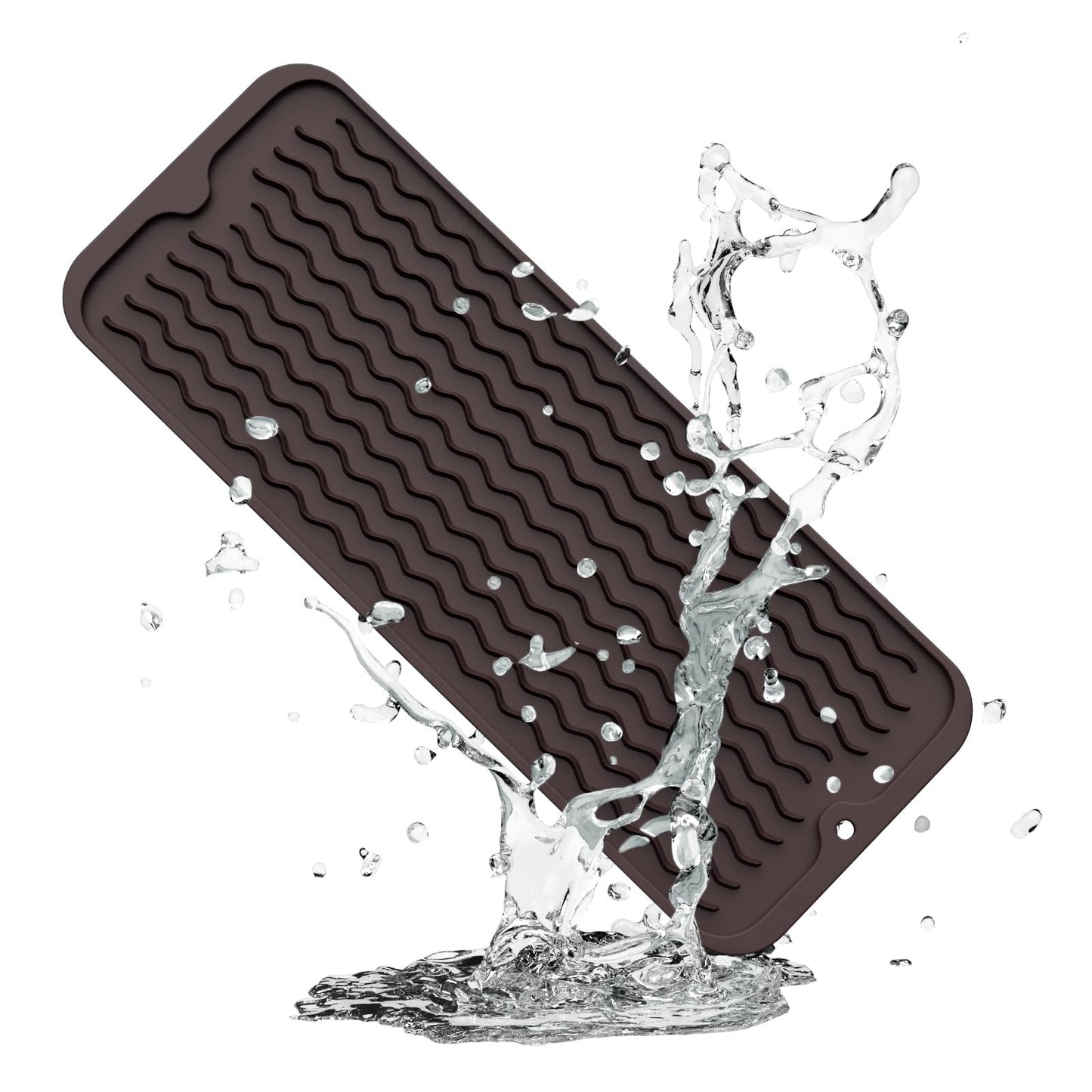 ZLR Silicone Dish Drying Mat & Heat Resistant Trivet (12" x 16") - Waterproof Counter Protector for Air Fryer, Coffee Maker - Non-Slip, BPA Free Kitchen Pad, Easy Clean Dishwasher Safe (Green)