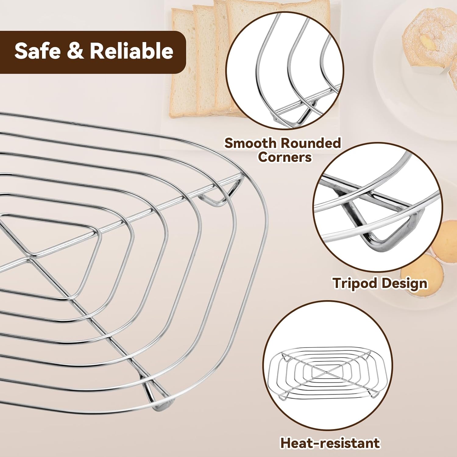 2PCS Crisper Stainless Steel Rack Compatible with Ninja Glass Air Fryer, Air Fryer Accessories for Ninja Crispi Air Fryer FN101 Ninja Crispi Pro Air Fryer AS101