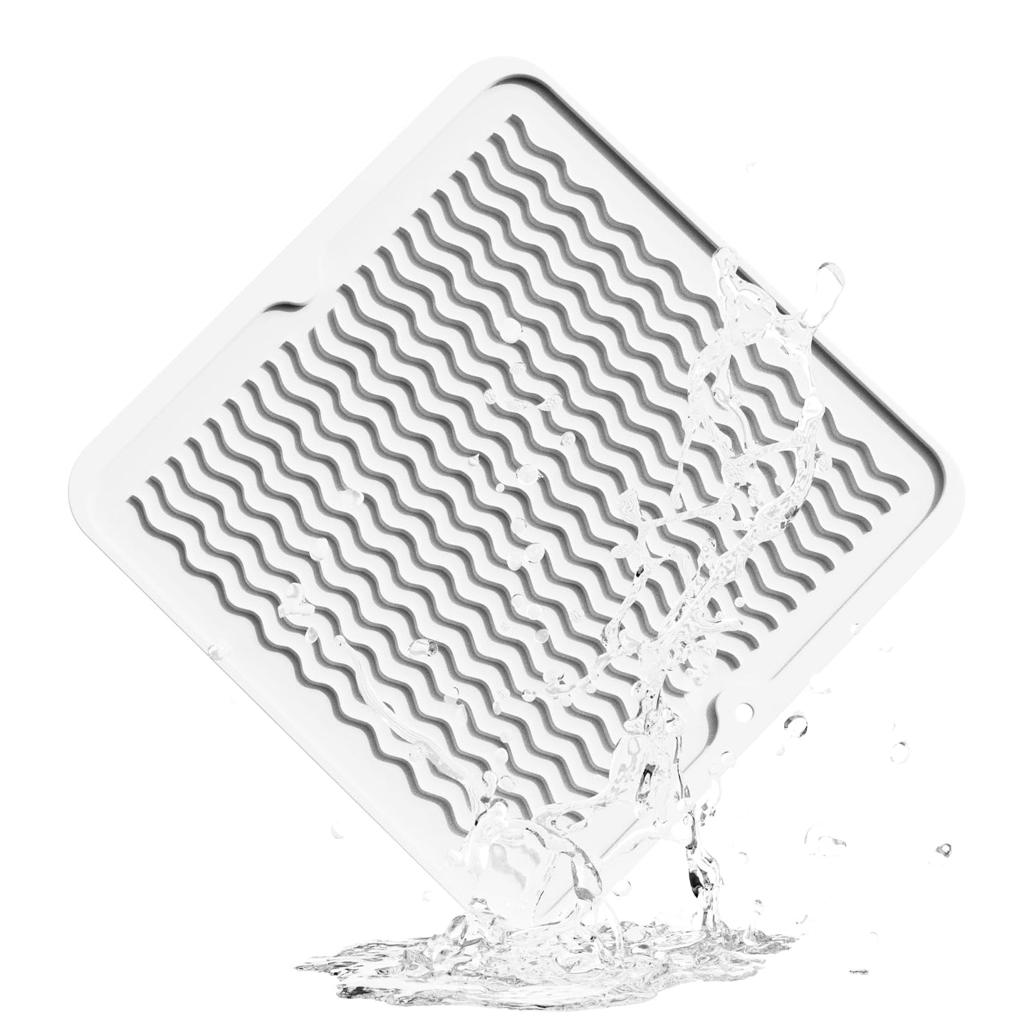 ZLR Silicone Dish Drying Mat & Heat Resistant Trivet (12" x 16") - Waterproof Counter Protector for Air Fryer, Coffee Maker - Non-Slip, BPA Free Kitchen Pad, Easy Clean Dishwasher Safe (Green)