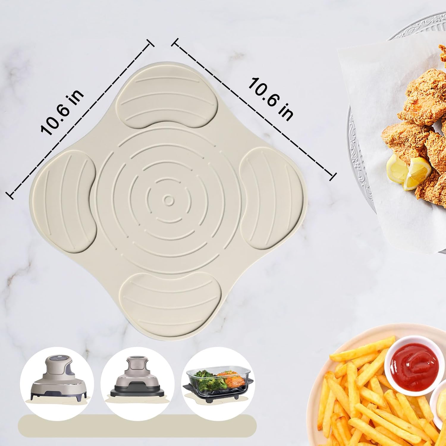 Air Fryer Trivets Silicone for Ninja Crispi, Hot Pads for Ninja Crispi Airfryer Accessories, Versatile Kitchen Countertop Potholders Suitable for Fondue Mats and Spoon Rests