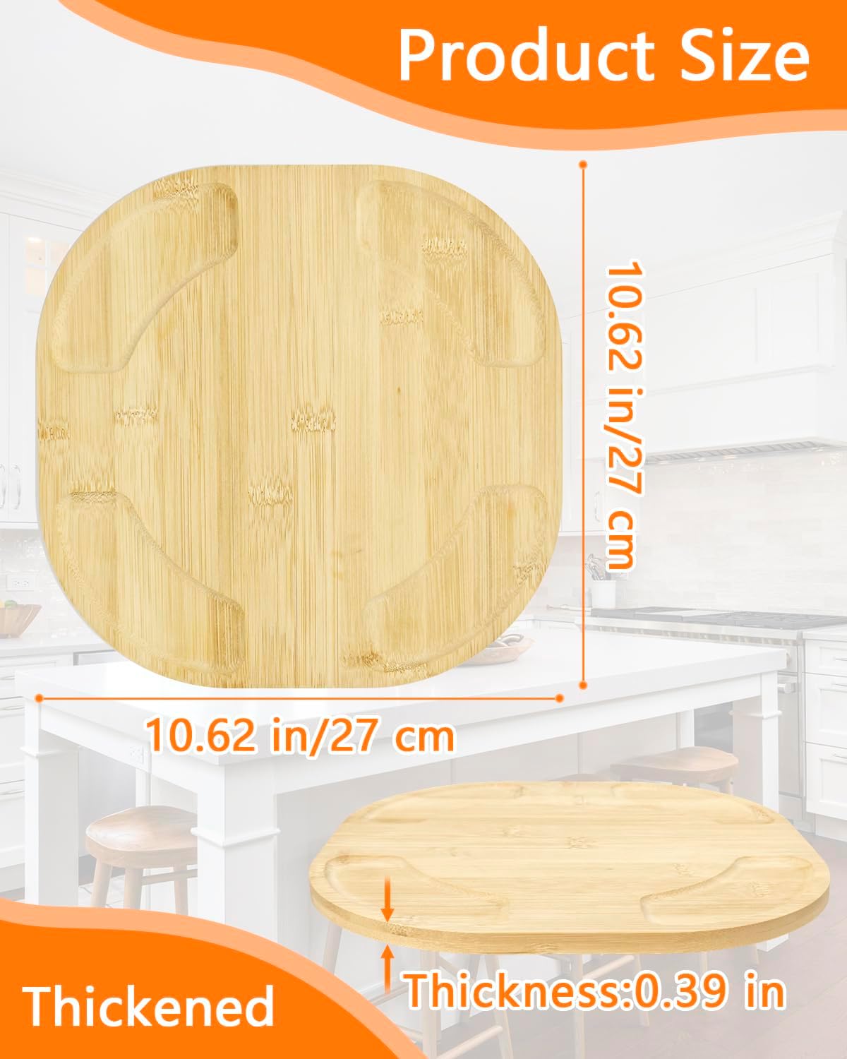 Piemow Heat-Resistant Bamboo Trivet for Air Fryers Non-Slip Countertop Protector, Essential Kitchen Gift for Housewives & Househusbands