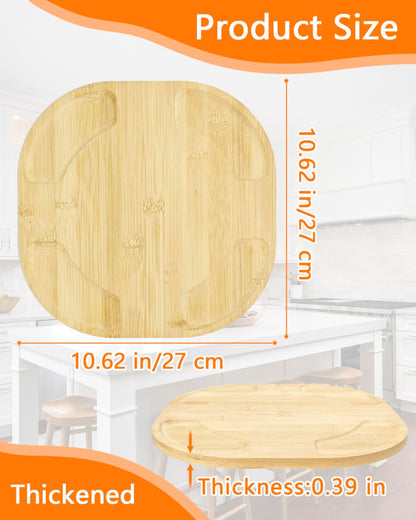 Piemow Heat-Resistant Bamboo Trivet for Air Fryers Non-Slip Countertop Protector, Essential Kitchen Gift for Housewives & Househusbands