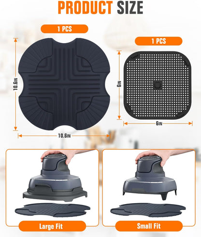 2 PCS Air Fryer Trivets Silicone and Splatter Shield for Ninja Crispi,Heat Resistant Mat for Air Fryer for Air Fryer Accessories,for Ninja Combi Accessories Kitchen Air Fryer Trivet(Dark Blue&Black)