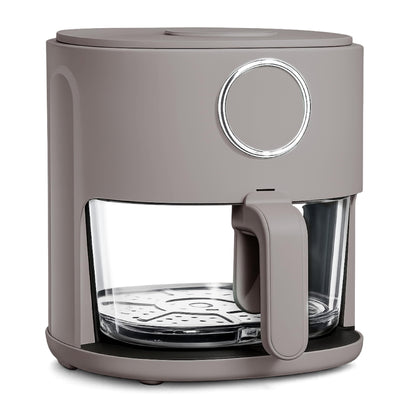 COOK WITH COLOR Colorful 1200W 4Qt Air Fryer: Glass Basket, Dishwasher Safe, 60min Timer, 6 Presets, Temp Control 175F-400F, 4 QT, Slate Blue