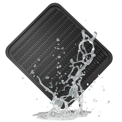 ZLR Silicone Dish Drying Mat & Heat Resistant Trivet (12" x 16") - Waterproof Counter Protector for Air Fryer, Coffee Maker - Non-Slip, BPA Free Kitchen Pad, Easy Clean Dishwasher Safe (Green)