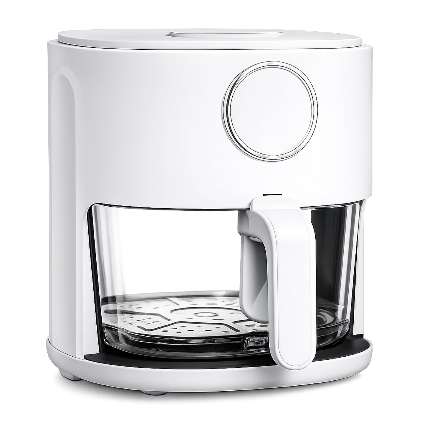 COOK WITH COLOR Colorful 1200W 4Qt Air Fryer: Glass Basket, Dishwasher Safe, 60min Timer, 6 Presets, Temp Control 175F-400F, 4 QT, Slate Blue