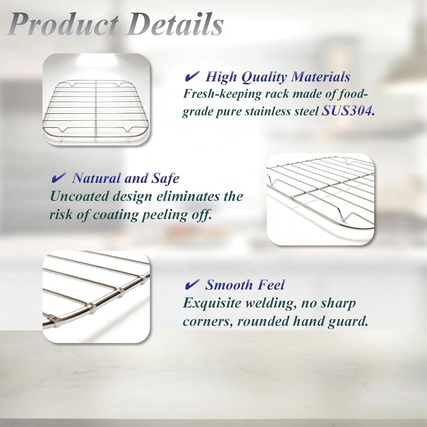 2PCS Crisper Racks Compatible with Ninja Crispi Air Fryer AS101/FN090/FN091/FN100/FN101/FN103 2.5QT, 4QT & 6-CUP Glass, Food Grade 18/8 Stainless Steel, Dishwasher Safe, Silver