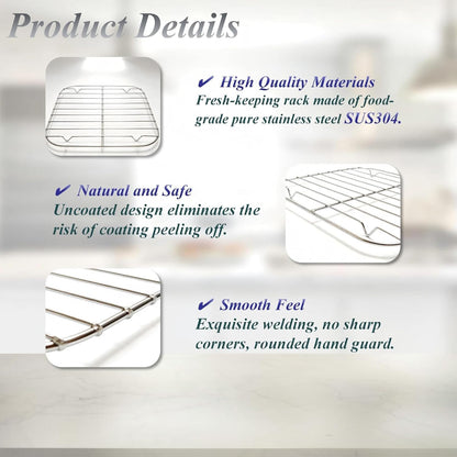 2PCS Crisper Racks Compatible with Ninja Crispi Air Fryer AS101/FN090/FN091/FN100/FN101/FN103 2.5QT, 4QT & 6-CUP Glass, Food Grade 18/8 Stainless Steel, Dishwasher Safe, Silver
