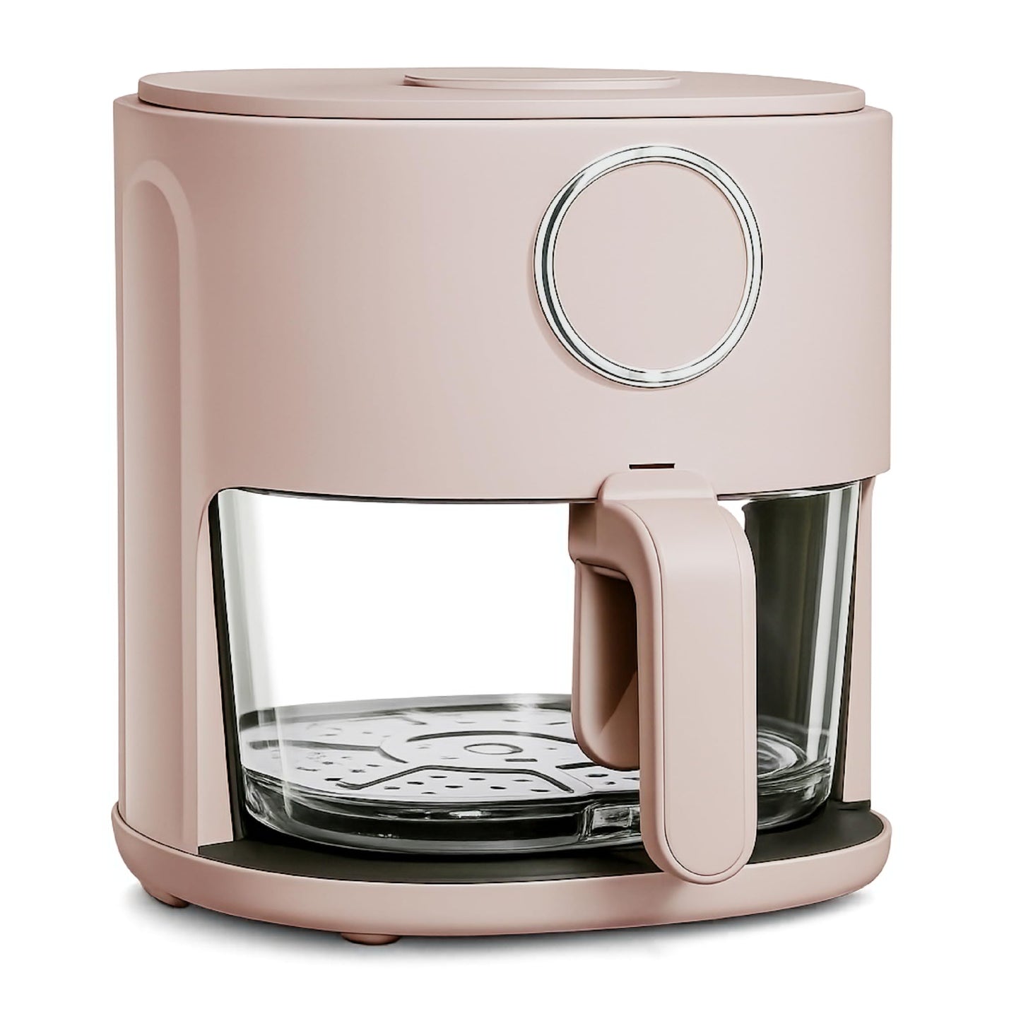 COOK WITH COLOR Colorful 1200W 4Qt Air Fryer: Glass Basket, Dishwasher Safe, 60min Timer, 6 Presets, Temp Control 175F-400F, 4 QT, Slate Blue