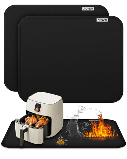 2pack Heat Resistant Mat for Air Fryer, 16x20in Heat Resistant Mat for Countertop, Silicone Kitchen Countertop Hot Pads for Air Fryer, Deep Fryer, Oven